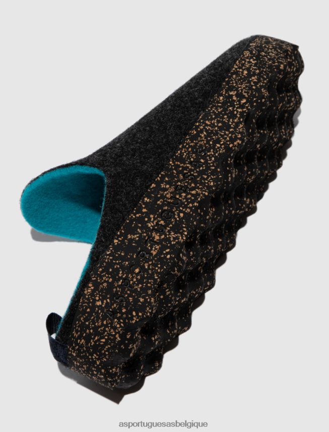 mules Asportuguesas mules à bout rond anthracite femmes BXRT6Z126