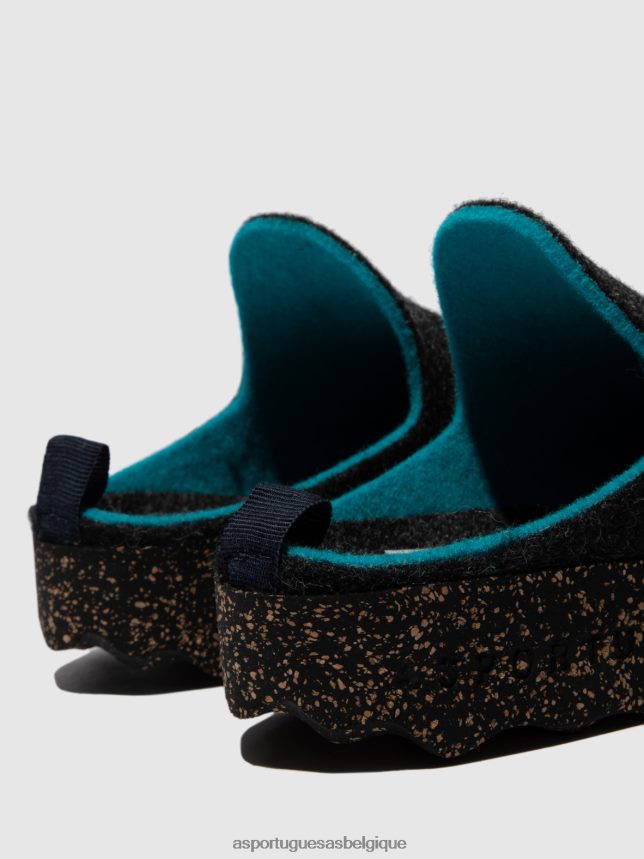 mules Asportuguesas mules à bout rond anthracite femmes BXRT6Z126