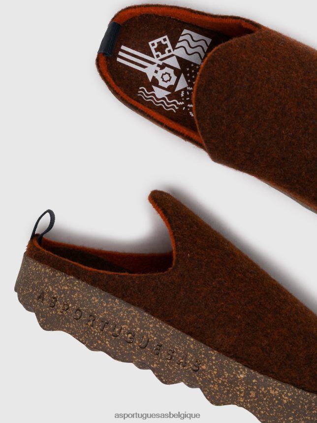 mules Asportuguesas mules à bout rond brun femmes BXRT6Z123