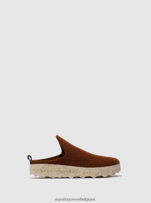 mules Asportuguesas mules à bout rond brun femmes BXRT6Z128