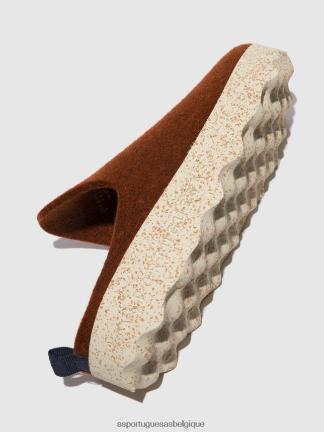 mules Asportuguesas mules à bout rond brun femmes BXRT6Z128