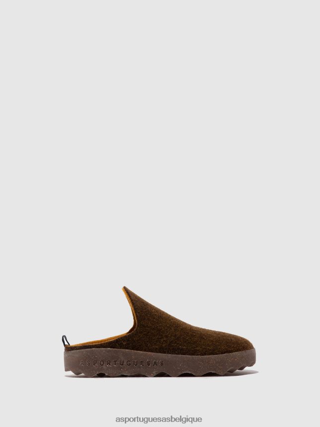 mules Asportuguesas mules à bout rond caramel femmes BXRT6Z127