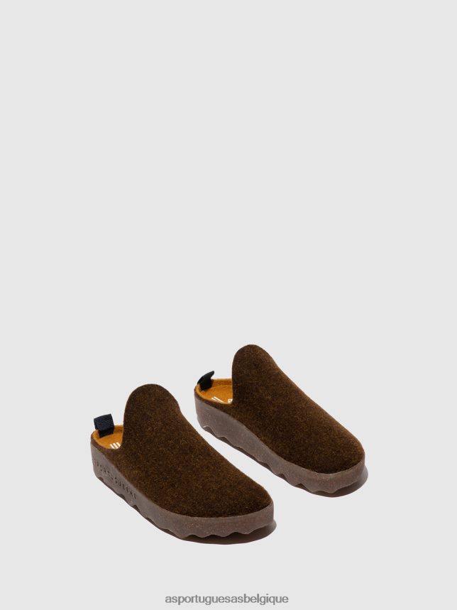 mules Asportuguesas mules à bout rond caramel femmes BXRT6Z127