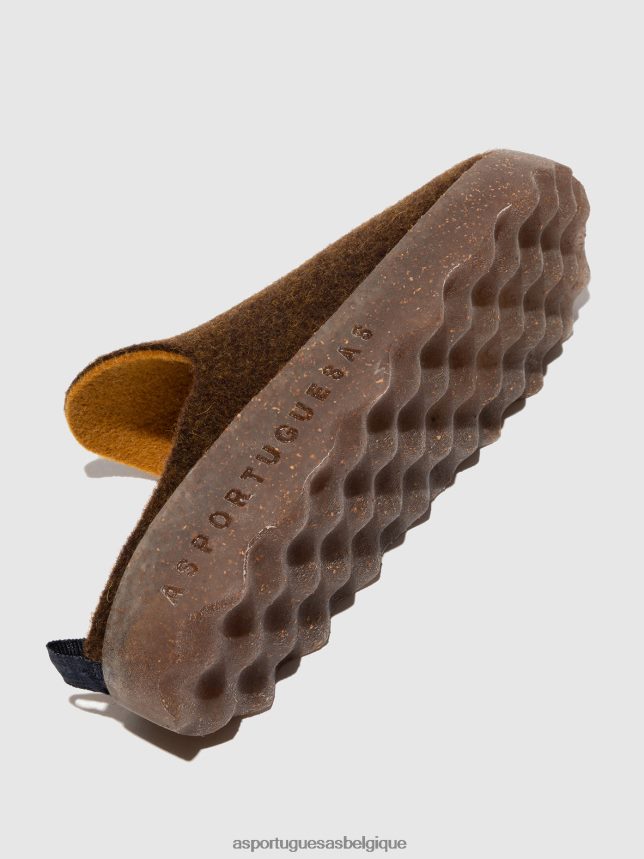 mules Asportuguesas mules à bout rond caramel femmes BXRT6Z127