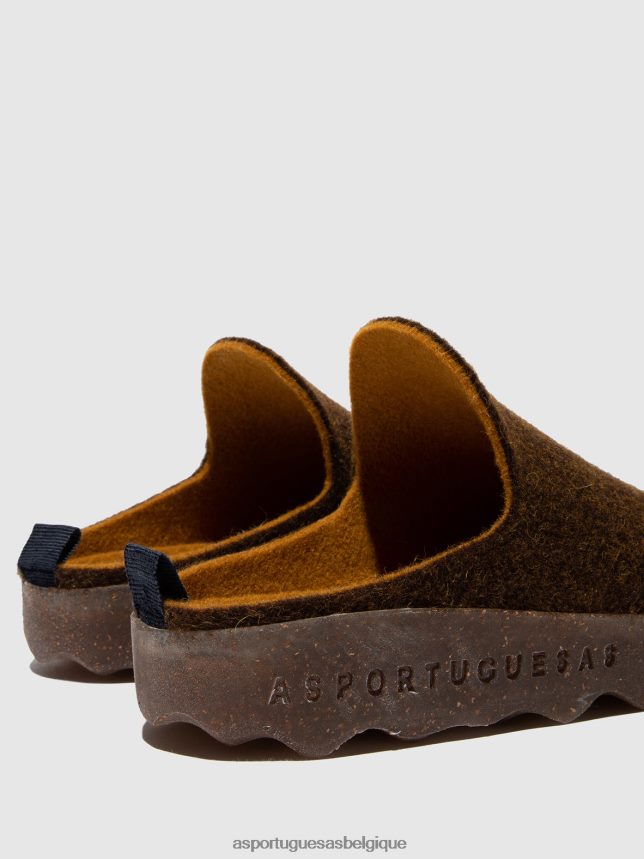 mules Asportuguesas mules à bout rond caramel femmes BXRT6Z127