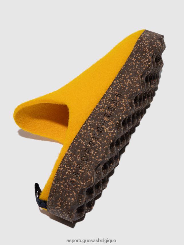 mules Asportuguesas mules à bout rond jaune femmes BXRT6Z131