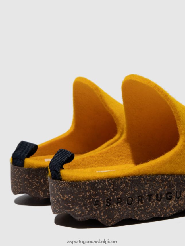 mules Asportuguesas mules à bout rond jaune femmes BXRT6Z131