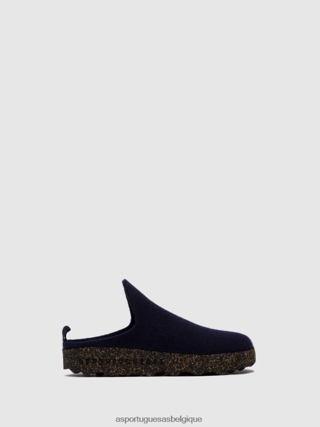 mules Asportuguesas mules à bout rond marine femmes BXRT6Z121