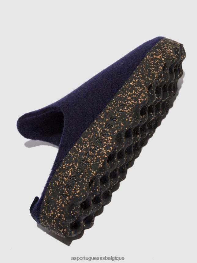 mules Asportuguesas mules à bout rond marine femmes BXRT6Z121