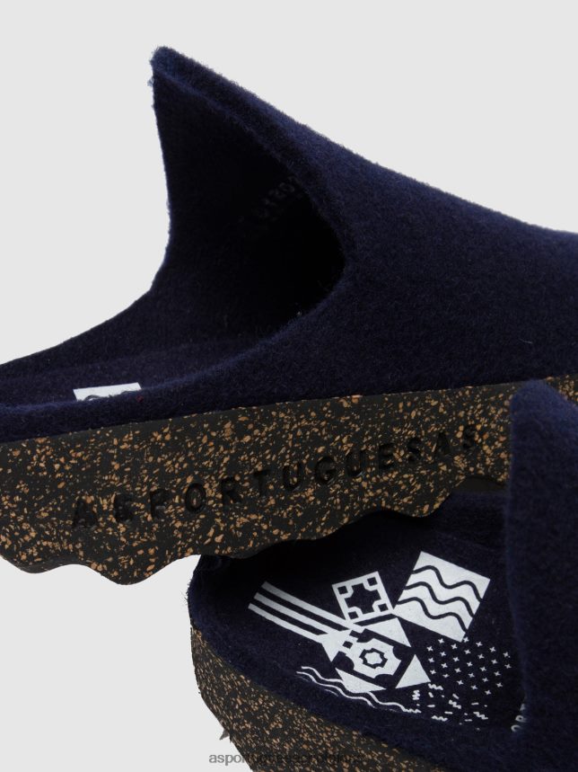 mules Asportuguesas mules à bout rond marine femmes BXRT6Z121