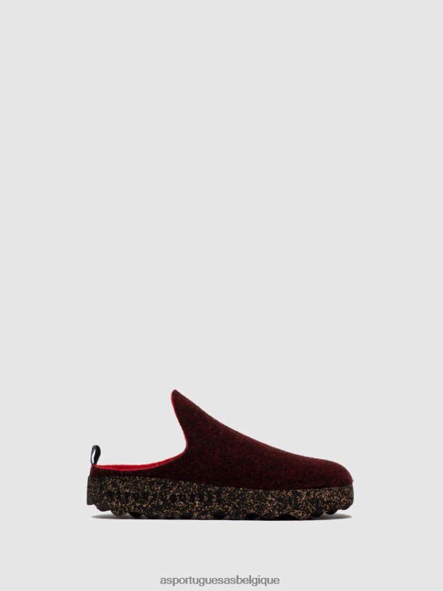 mules Asportuguesas mules à bout rond merlot femmes BXRT6Z133