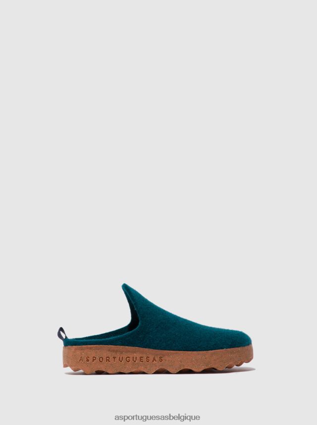 mules Asportuguesas mules à bout rond paon bleu femmes BXRT6Z132