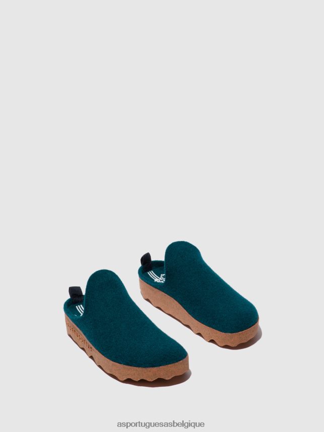 mules Asportuguesas mules à bout rond paon bleu femmes BXRT6Z132