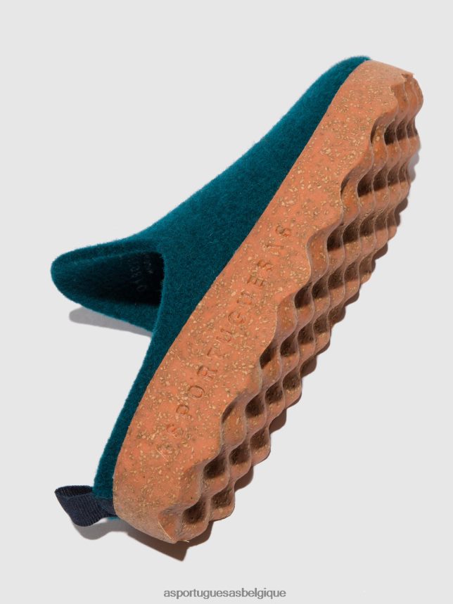 mules Asportuguesas mules à bout rond paon bleu femmes BXRT6Z132