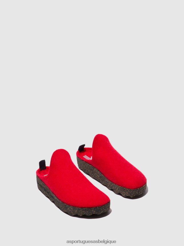 mules Asportuguesas mules à bout rond rouge femmes BXRT6Z142