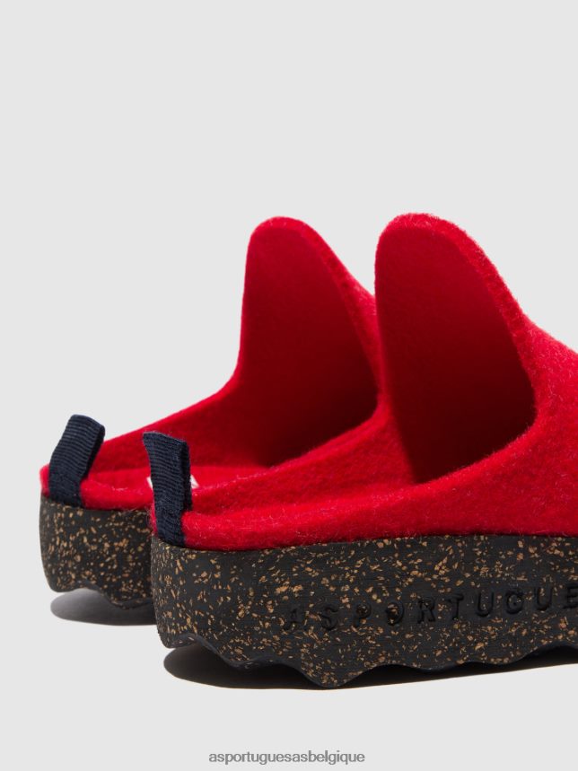 mules Asportuguesas mules à bout rond rouge femmes BXRT6Z142