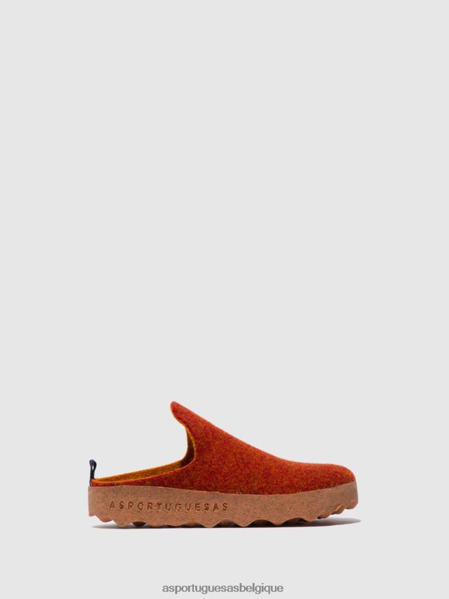 mules Asportuguesas mules à bout rond rouge orange femmes BXRT6Z122