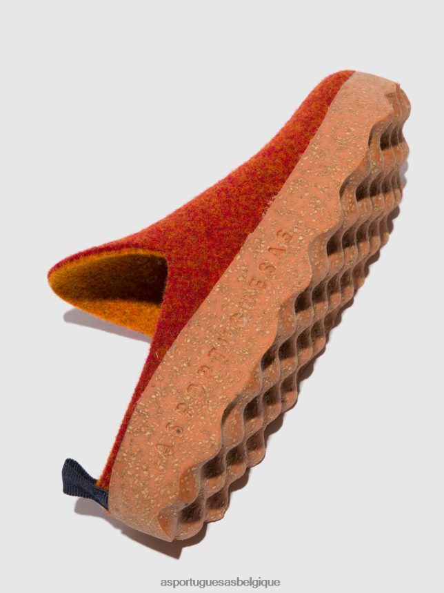 mules Asportuguesas mules à bout rond rouge orange femmes BXRT6Z122