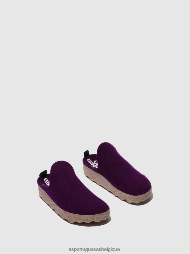 mules Asportuguesas mules à bout rond violet foncé femmes BXRT6Z125