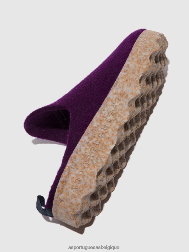 mules Asportuguesas mules à bout rond violet foncé femmes BXRT6Z125