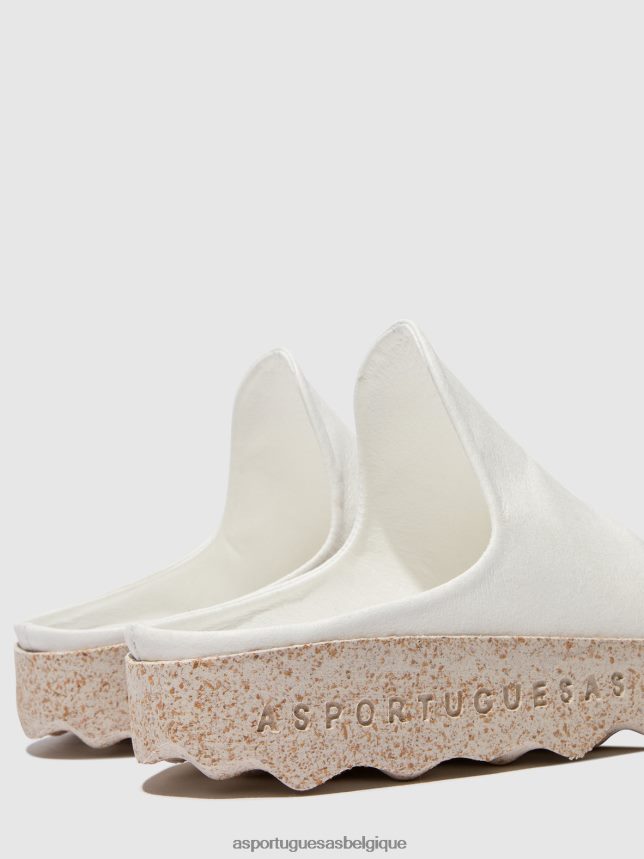 mules Asportuguesas mules à enfiler argile blanc femmes BXRT6Z137