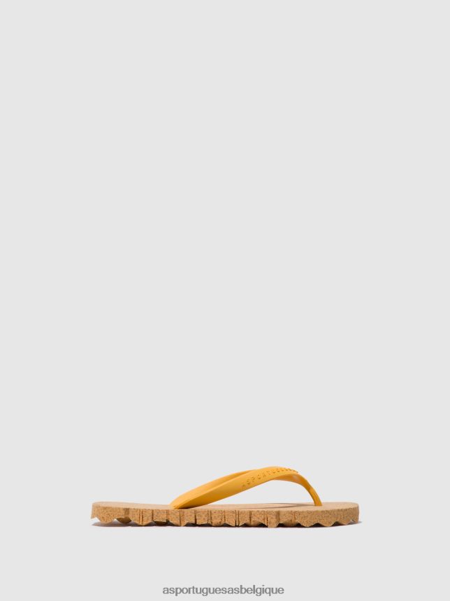 tongs Asportuguesas tongs de plage cahoteuses bracelet jaune et jaune femmes BXRT6Z1