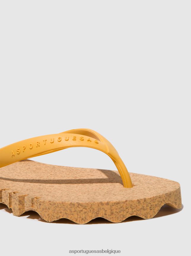 tongs Asportuguesas tongs de plage cahoteuses bracelet jaune et jaune femmes BXRT6Z1