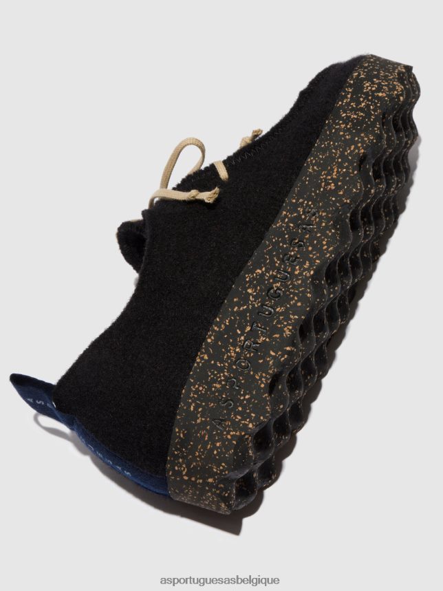 chaussures Asportuguesas chaussures à bout rond chat noir Hommes BXRT6Z196