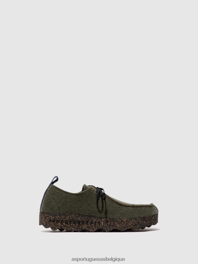 chaussures Asportuguesas chaussures à lacets chat vert militaire Hommes BXRT6Z193