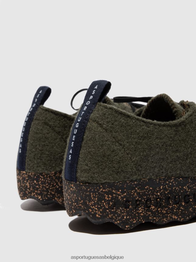 chaussures Asportuguesas chaussures à lacets chat vert militaire Hommes BXRT6Z193