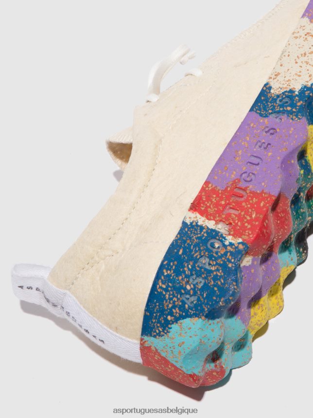 formateurs Asportuguesas discuter avec des baskets à lacets pinatex naturel Hommes BXRT6Z200