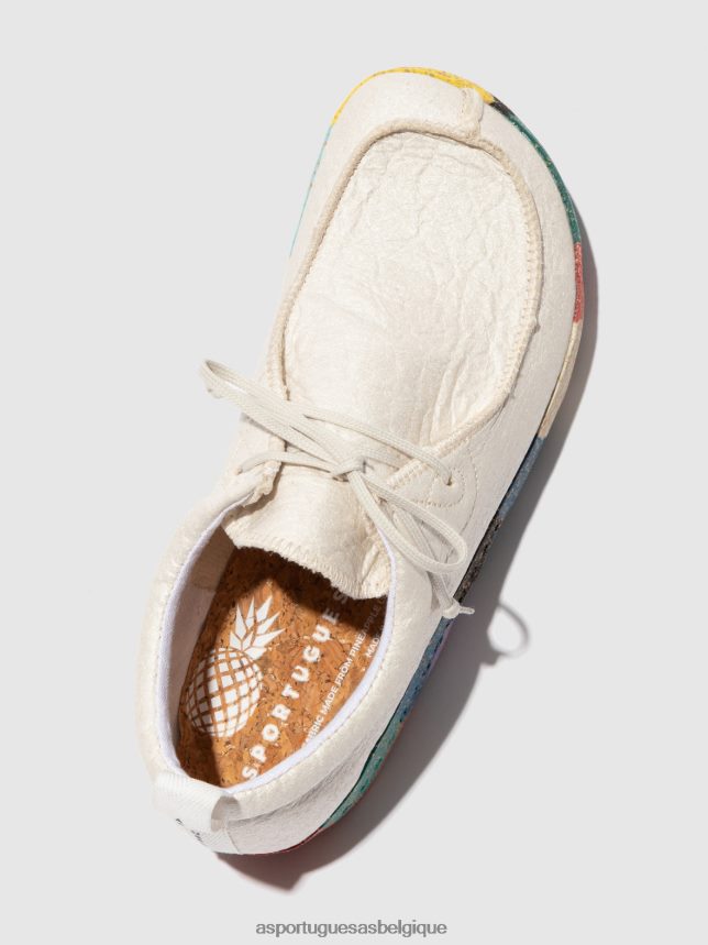 formateurs Asportuguesas discuter avec des baskets à lacets pinatex naturel Hommes BXRT6Z200