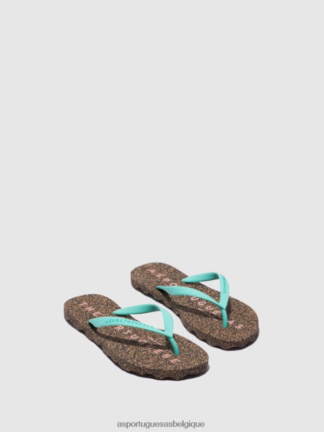 tongs Asportuguesas base de tongs de plage bracelet en caoutchouc vert Hommes BXRT6Z182